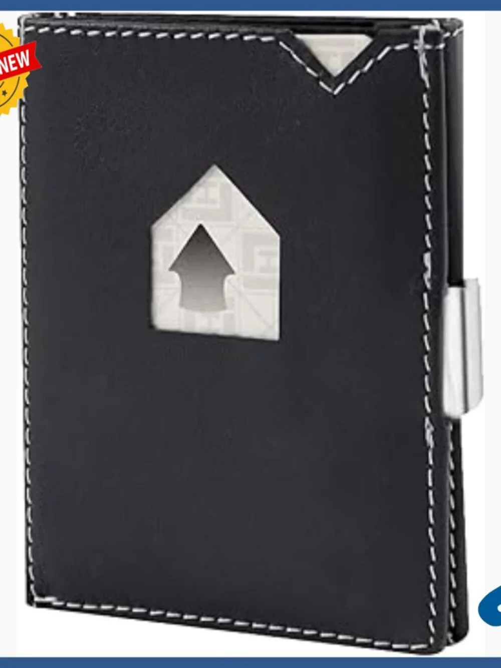 Genuine Leather RFID Blocking Slim Wallet Money Clip Tri-Fold Front Pocket